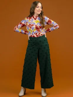 Aarre Alex Culottes Housut, Vihrea Big Dot