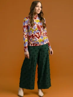 Aarre Alex Culottes Housut, Vihrea Big Dot