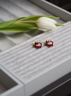 Butoni Hearts Nappikorvakorut, Punainen