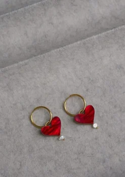 Butoni Hearts Rengaskorvakorut, Punainen