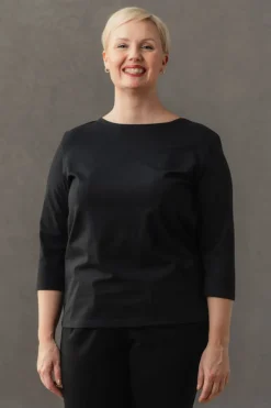 Fiia 3/4-Hihainen Paita, Musta