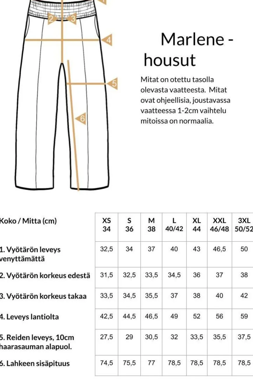 Hujaus Marlene Housut, Musta