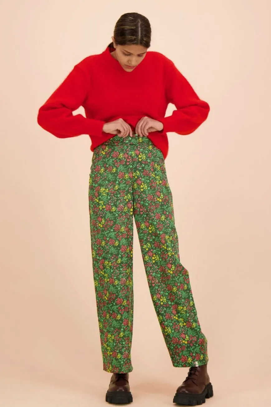 Kaiko Flowy Housut, Green Meadow