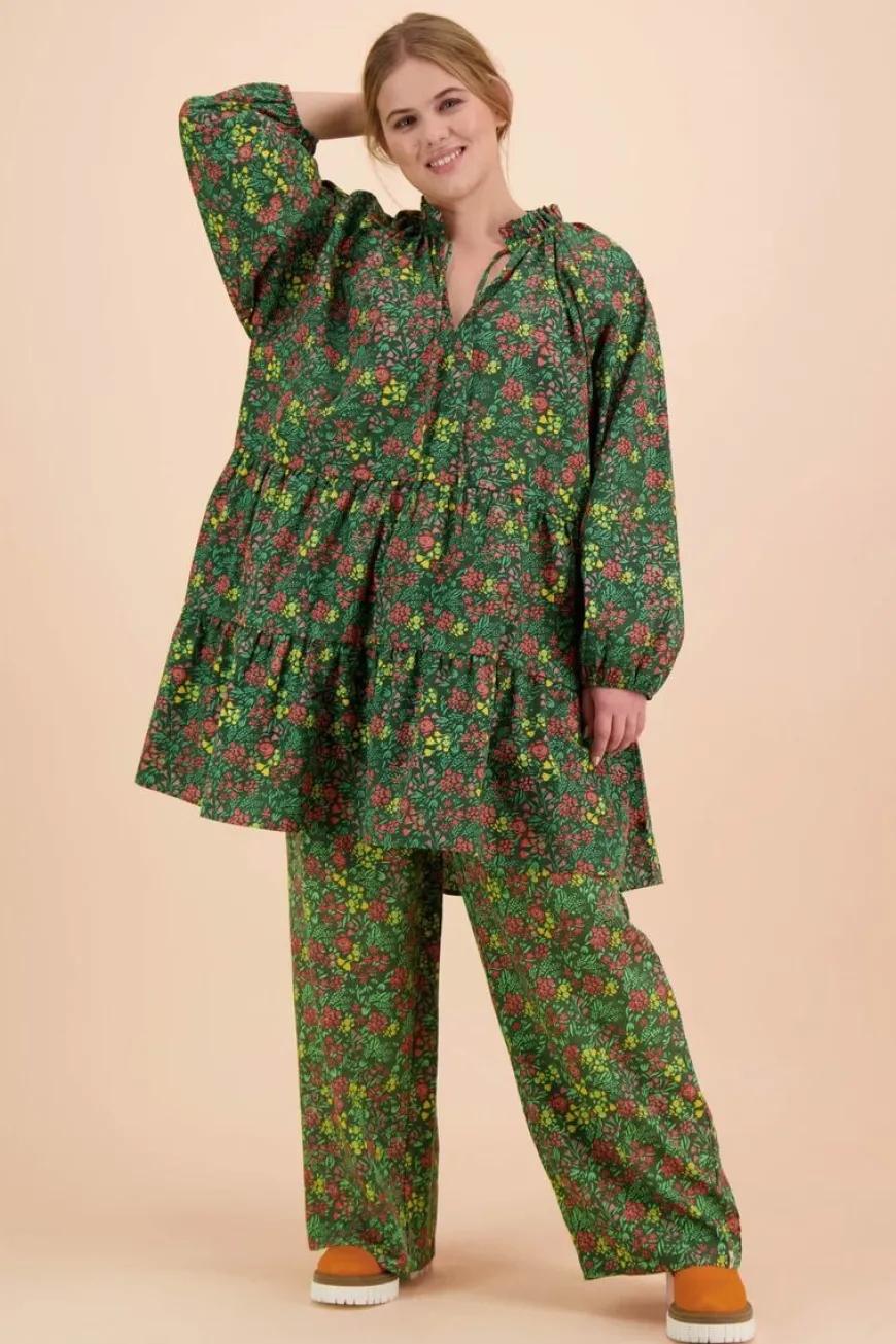 Kaiko Flowy Housut, Green Meadow