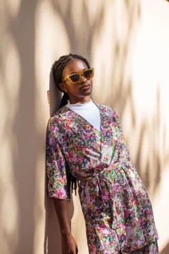 Kaiko Kimono, Blooming Forest Bright