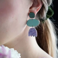 Onpakorea Vuokko Korvakorut, Vihrea/Lila