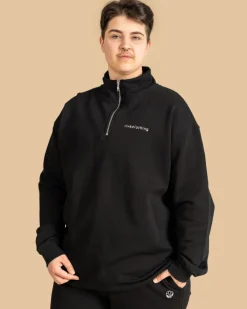 Riva Half-Zip Collegepaita, Musta