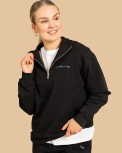 Riva Half-Zip Collegepaita, Musta