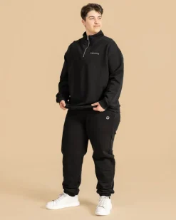 Riva Half-Zip Collegepaita, Musta